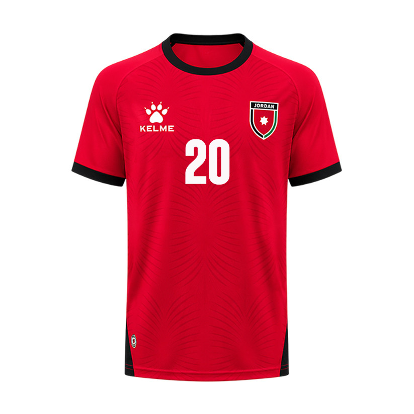 Mohannad Abu Taha 20 Jordan 2026 Away Jersey - Red, Men - Jersey Teams