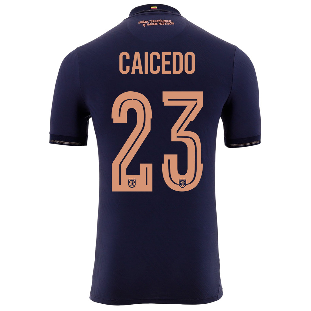 Moisés Caicedo 23 Ecuador National Team 2026 Away Jersey - Navy, Men - Jersey Teams