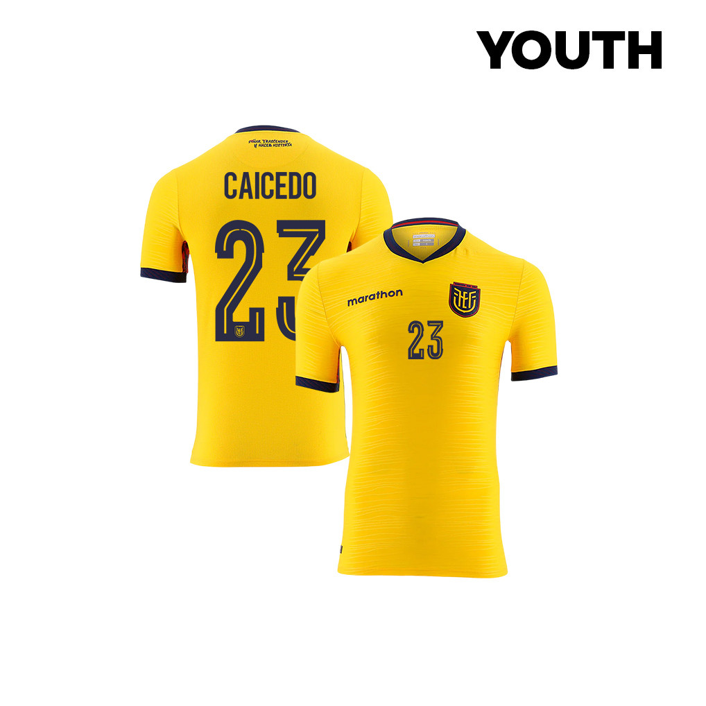 Moisés Caicedo 23 Youth Ecuador National Team 2026 Home Jersey - Yellow - Jersey Teams