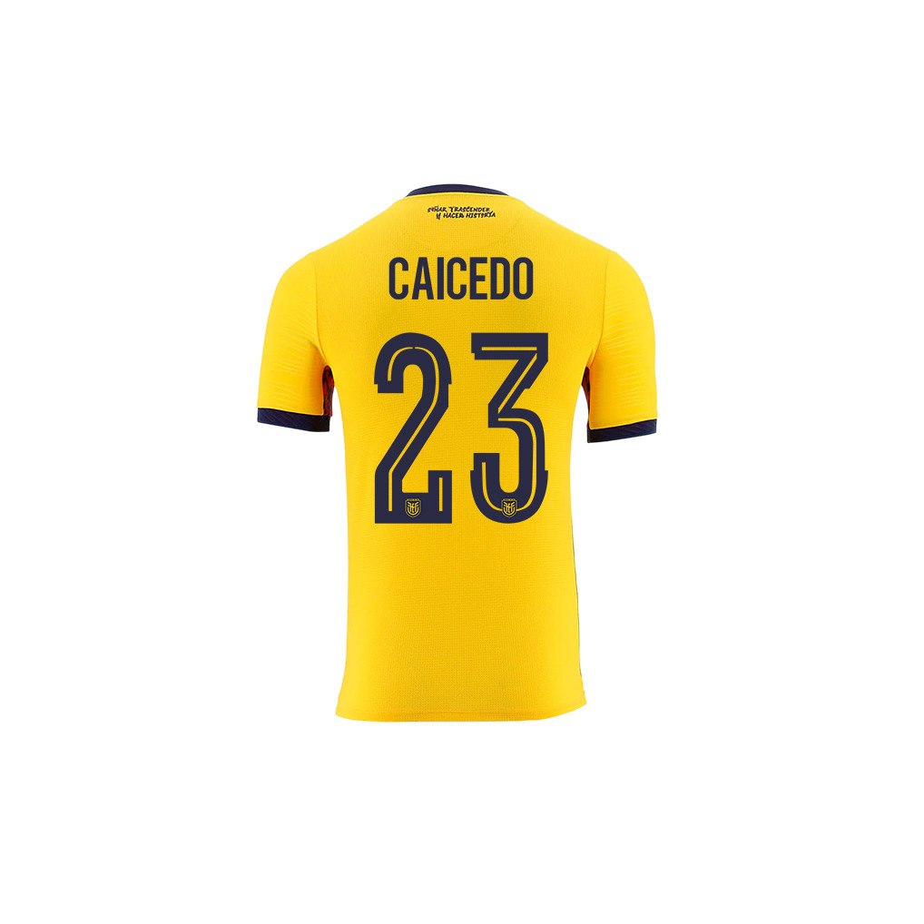 Moisés Caicedo 23 Youth Ecuador National Team 2026 Home Jersey - Yellow - Jersey Teams