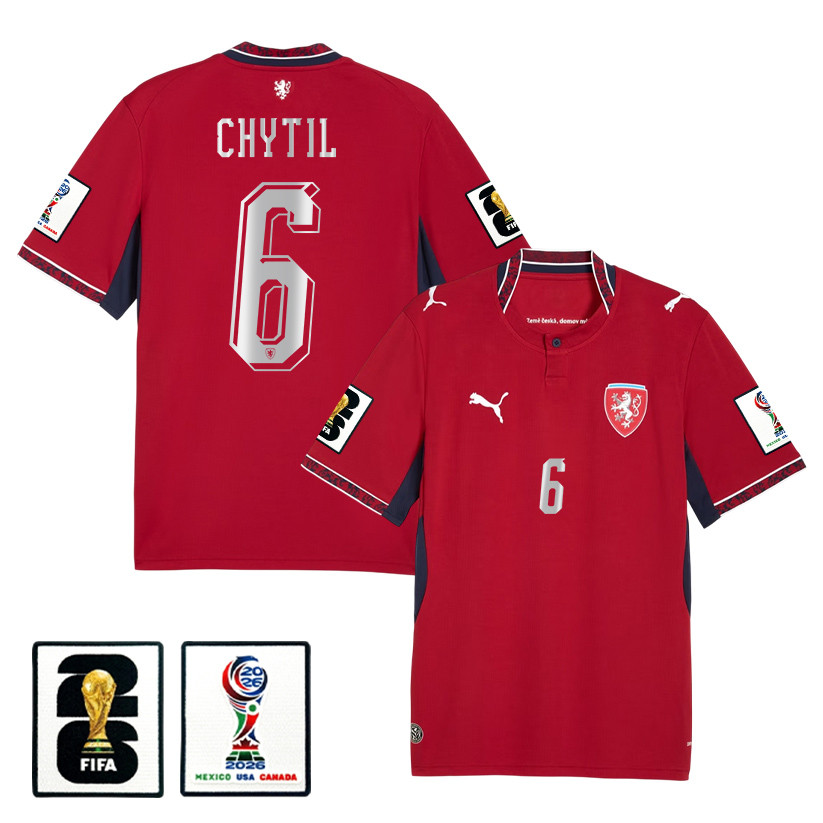 Mojmir Chytil 6 Czech Republic National Team 2026 Home Jersey - Red, Men - Jersey Teams