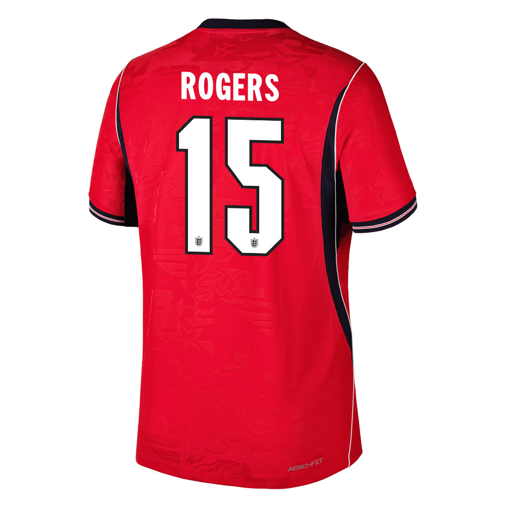 Morgan Rogers 15 England National Team 2026 x World Cup Patch Away Jersey - Red, Men - Jersey Teams