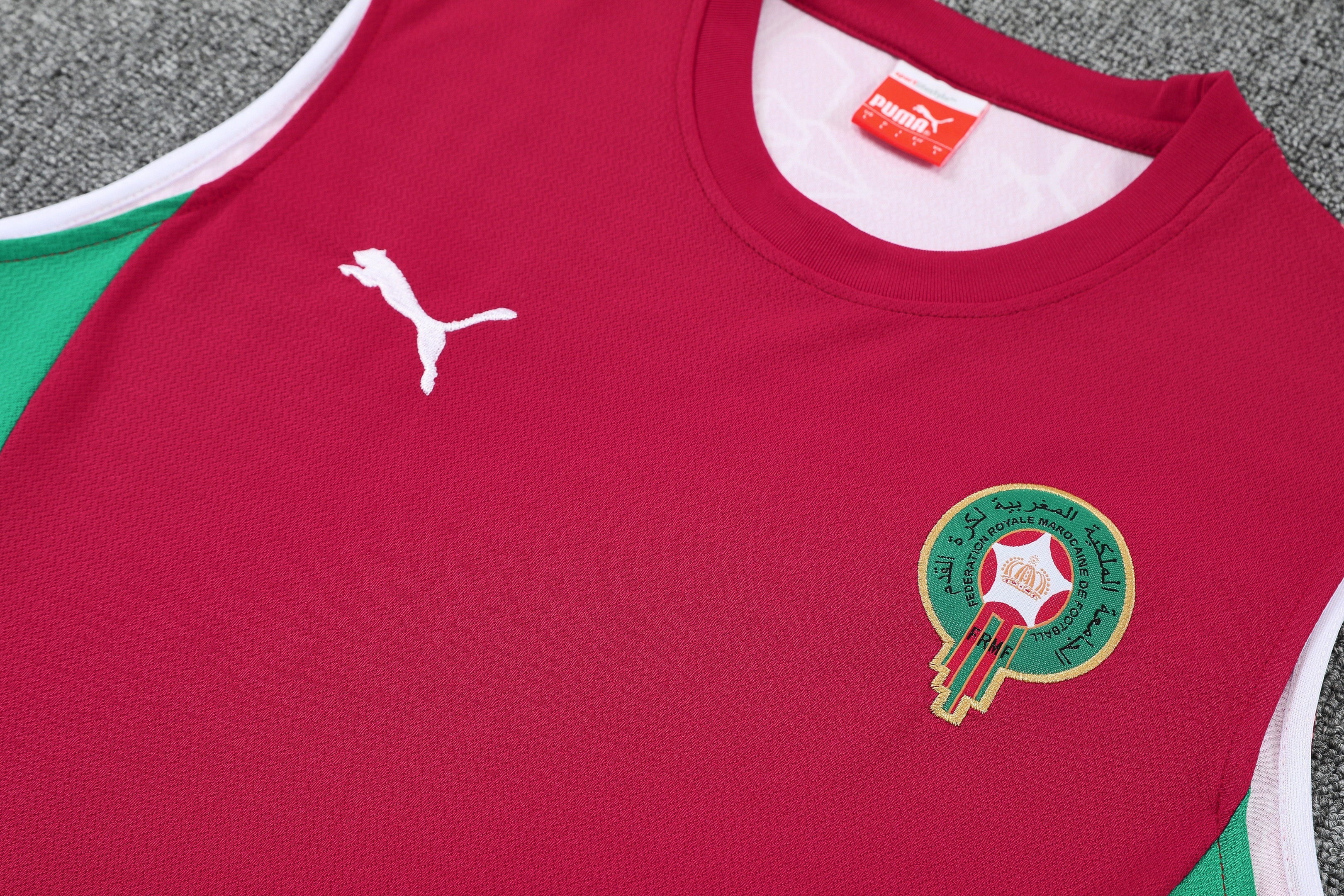 Morocco 2026-27 Sleeveless Training Set Men Soccer Kit – Red - Jersey Teams