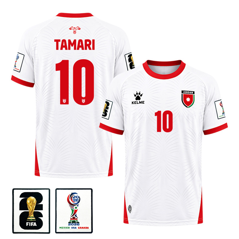Mousa Tamari 10 Jordan 2026 Home Jersey – White, Men – Jersey Teams