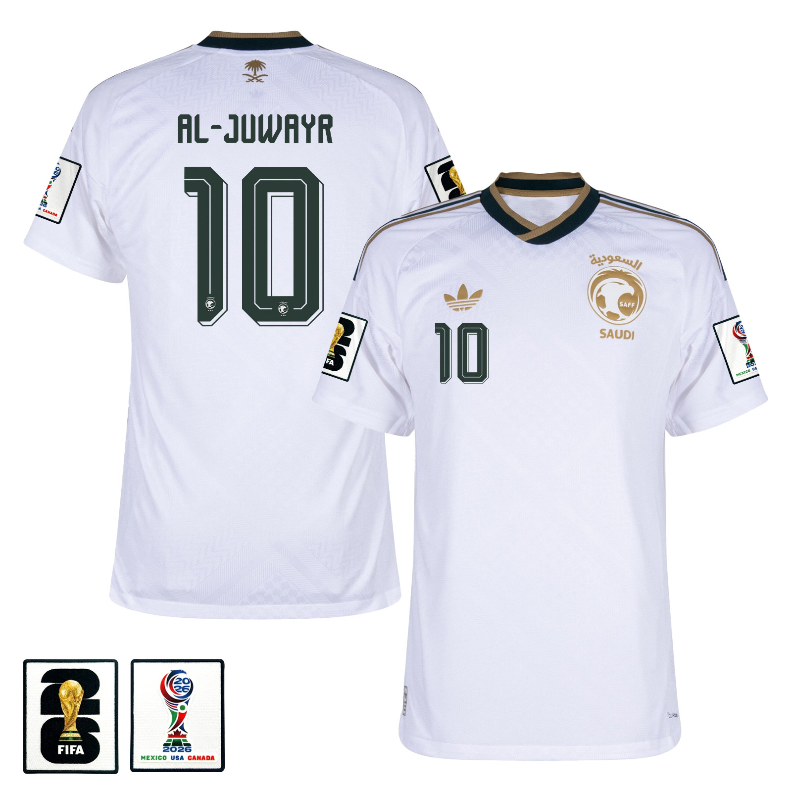 Musab Al-Juwayr 10 Saudi Arabia National Team 2026 Away Jersey - White, Men - Jersey Teams