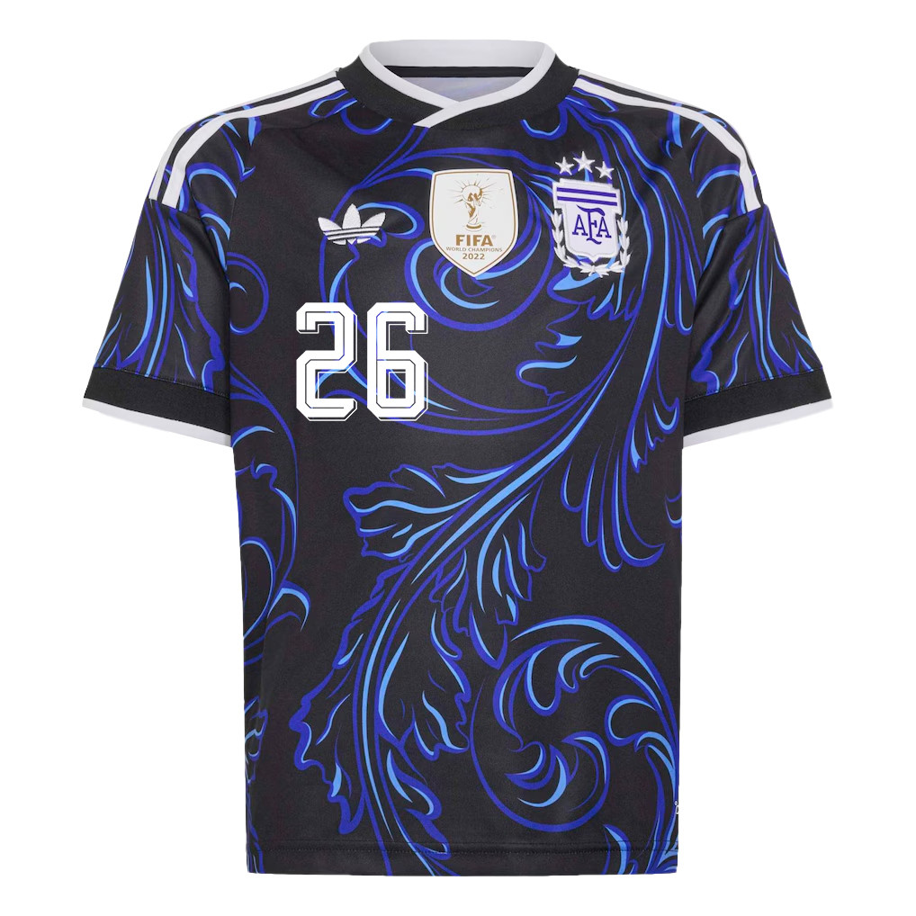 Nahuel Molina 26 Youth Argentina National Team 2026 Away Jersey - Black - Jersey Teams
