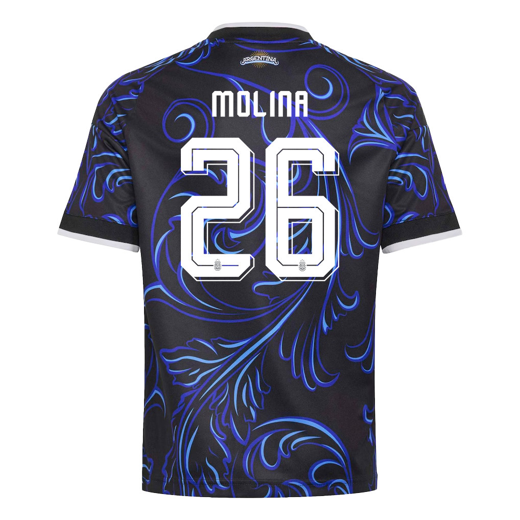 Nahuel Molina 26 Youth Argentina National Team 2026 Away Jersey - Black - Jersey Teams
