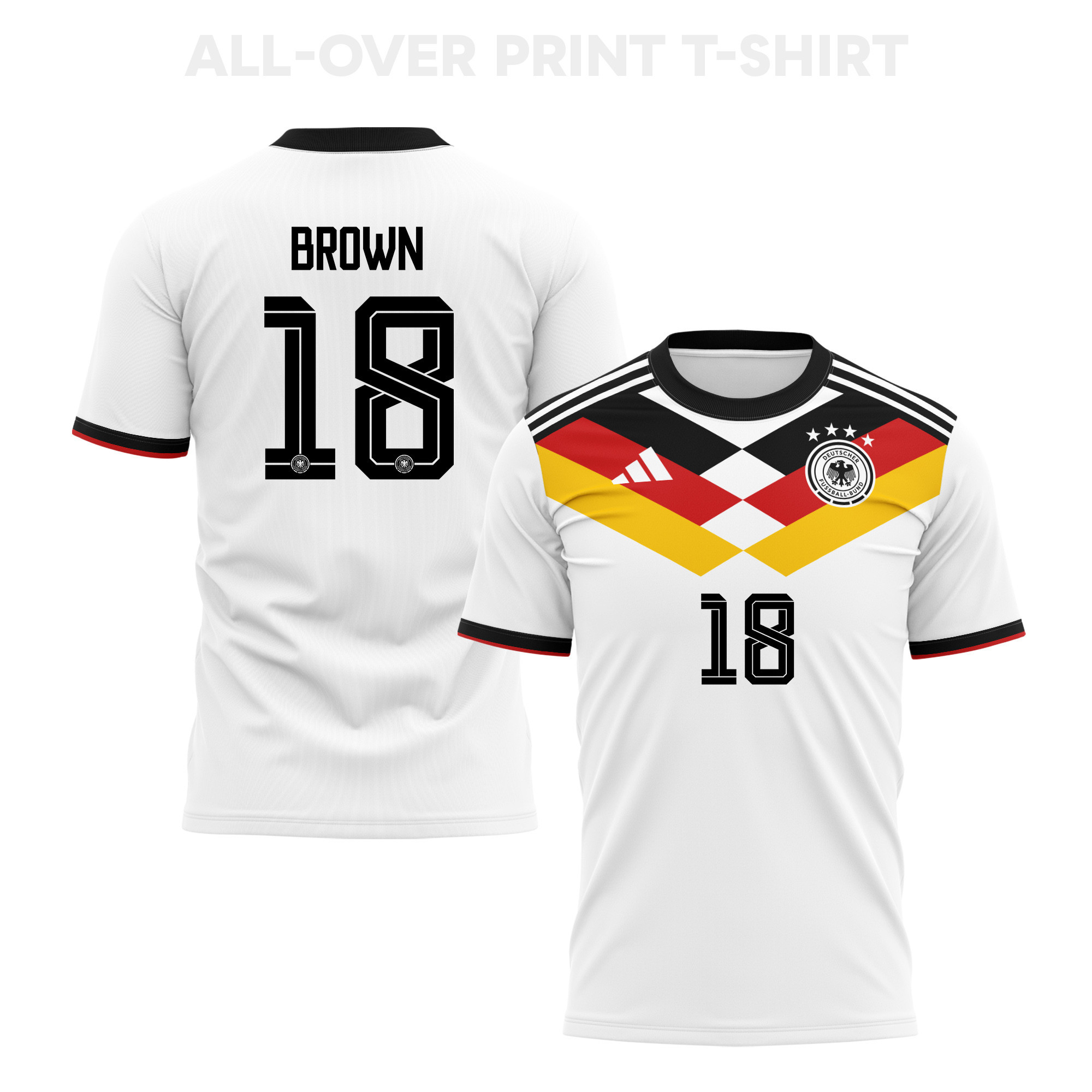 Nathaniel Brown 18 Germany 2026 Home 3D T-Shirt Fully Printed – Unisex, White - Jersey Teams