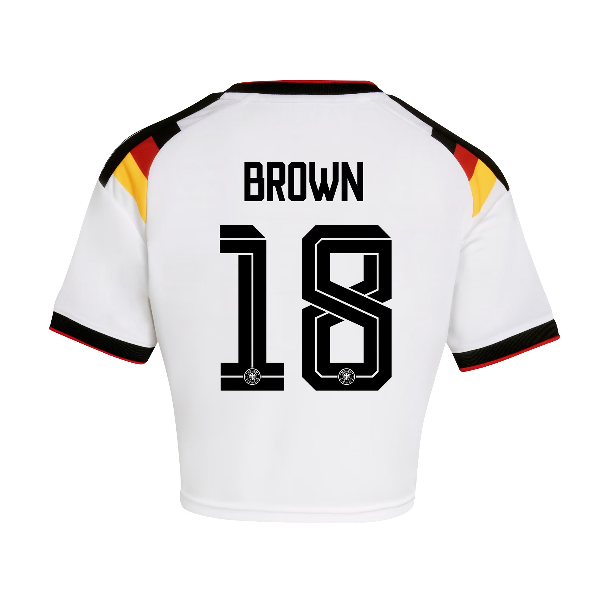 Nathaniel Brown 18 Germany 2026 Home Women’s Cropped Jersey - White - Jersey Teams