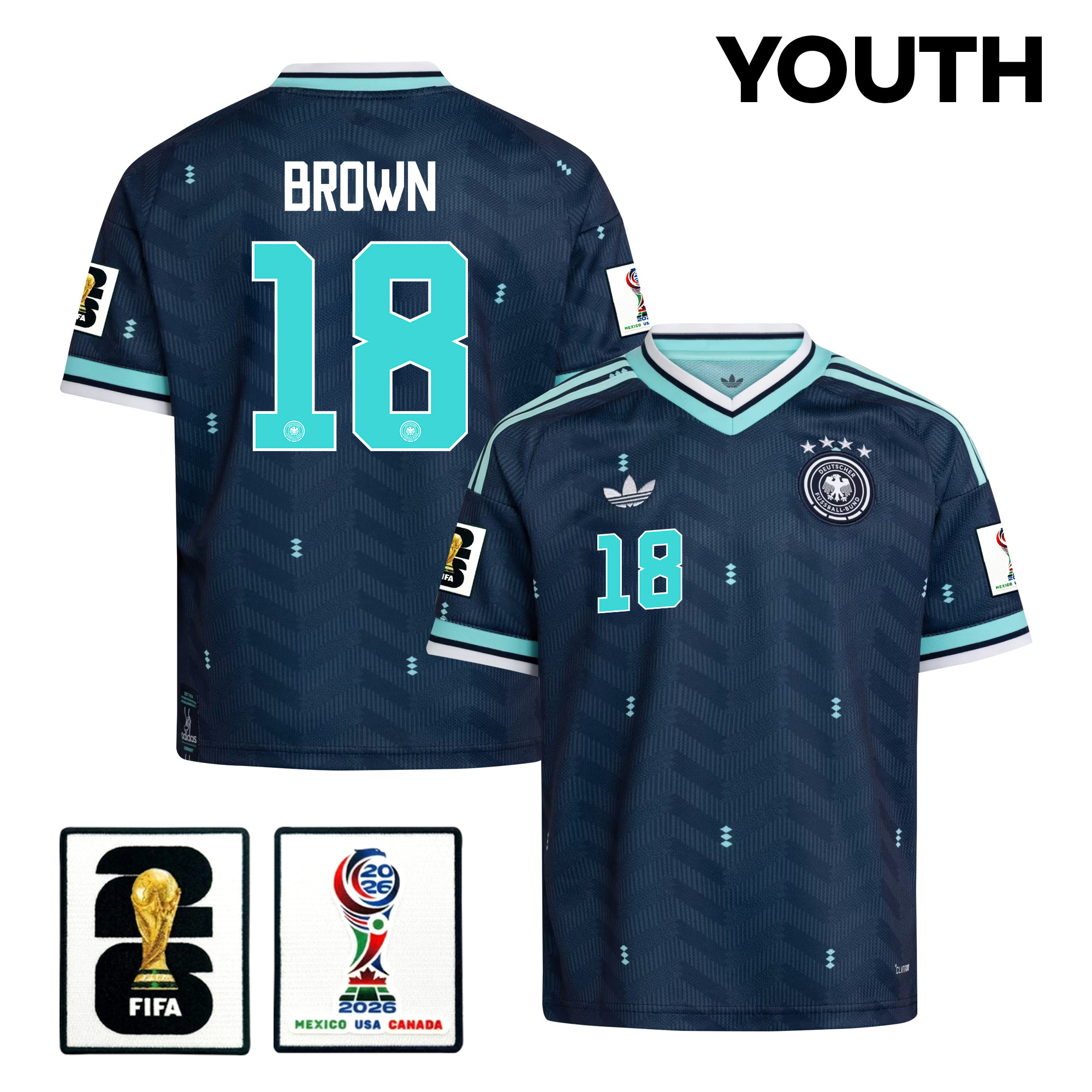 Nathaniel Brown 18 Youth Germany National Team 2026 Away Jersey – Navy – Jersey Teams