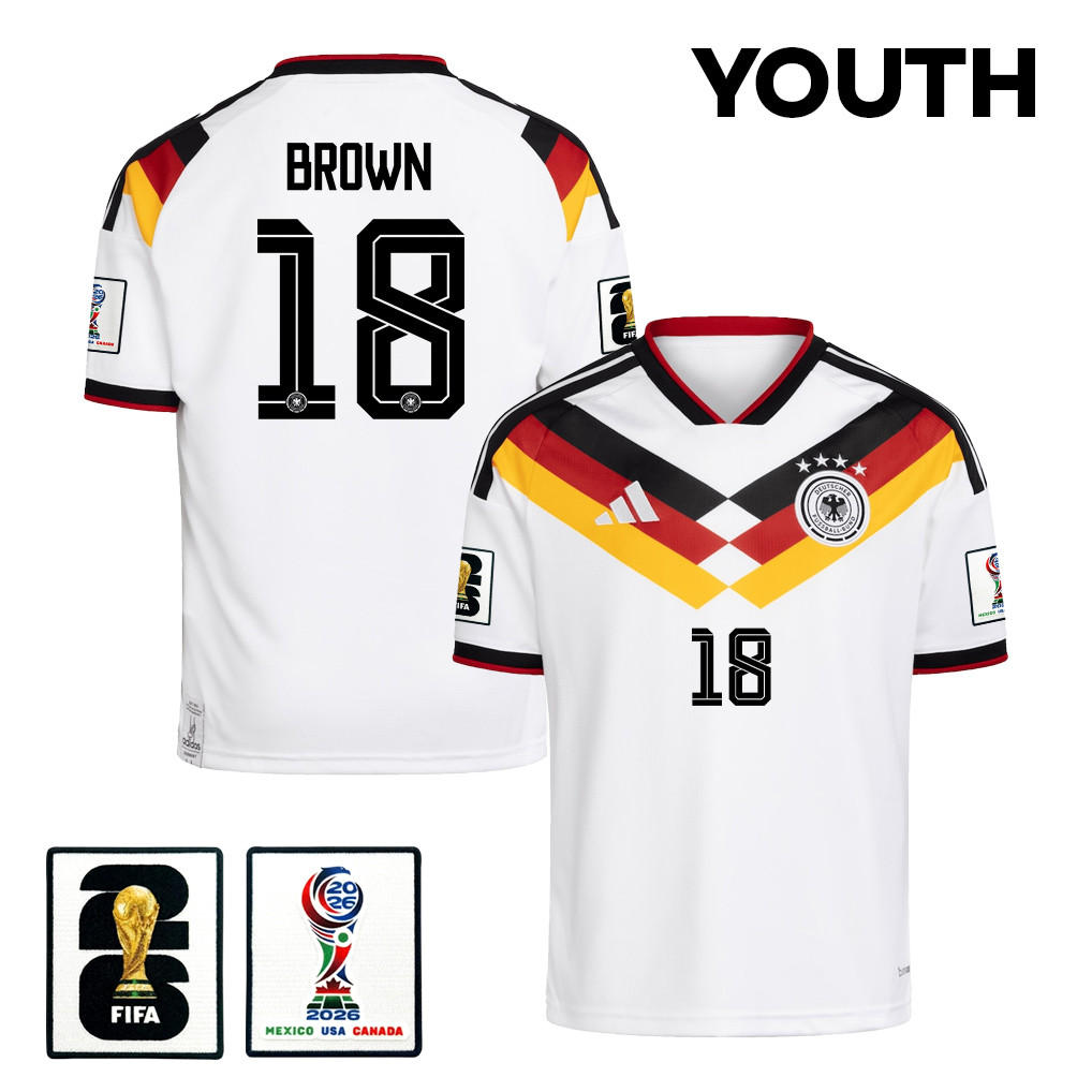 Nathaniel Brown 18 Youth Germany National Team 2026 Home Jersey - White - Jersey Teams