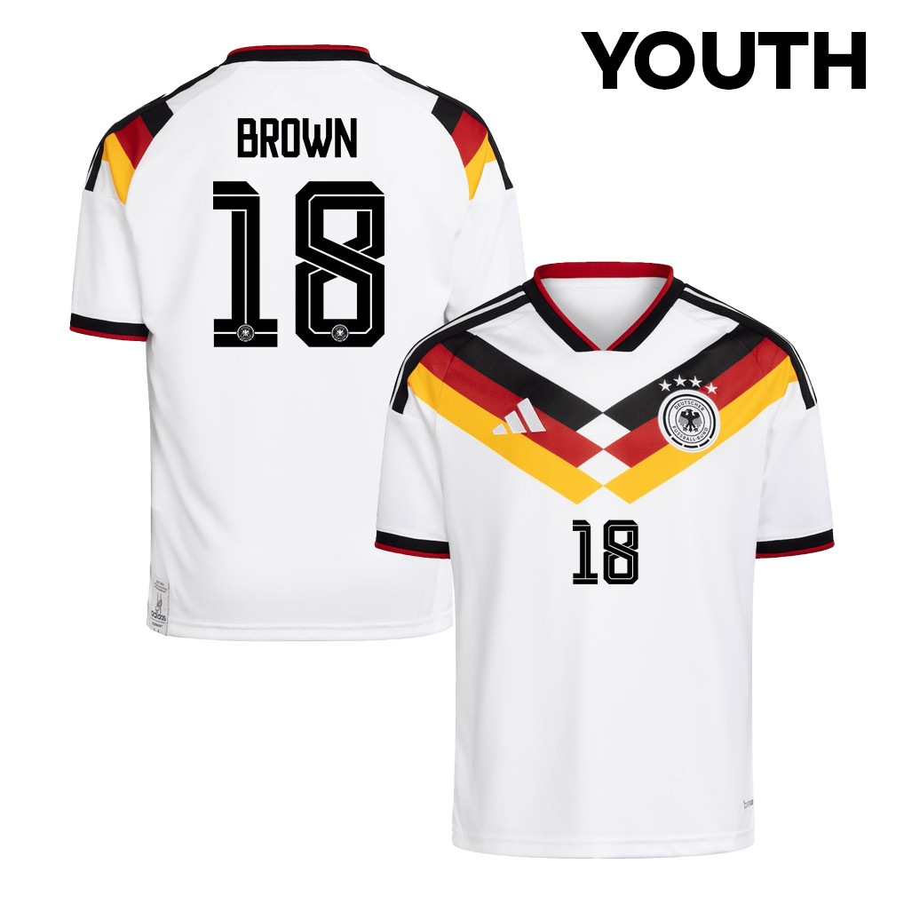 Nathaniel Brown 18 Youth Germany National Team 2026 Home Jersey - White - Jersey Teams