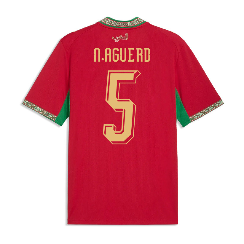 Nayef Aguerd 5 Morocco National Team 2026 Home Jersey - Red, Men - Jersey Teams