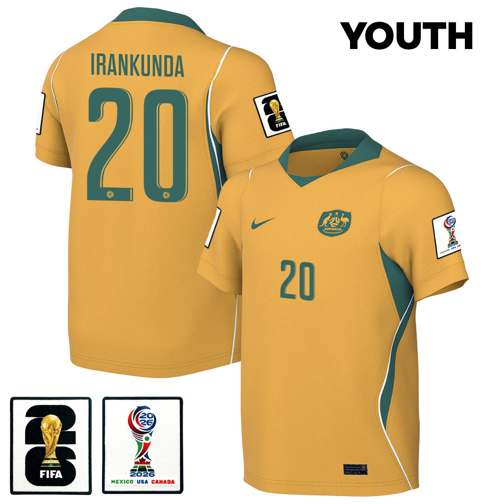 Nestory Irankunda 20 Youth Australia National Team 2026 Home Jersey - Yellow - Jersey Teams