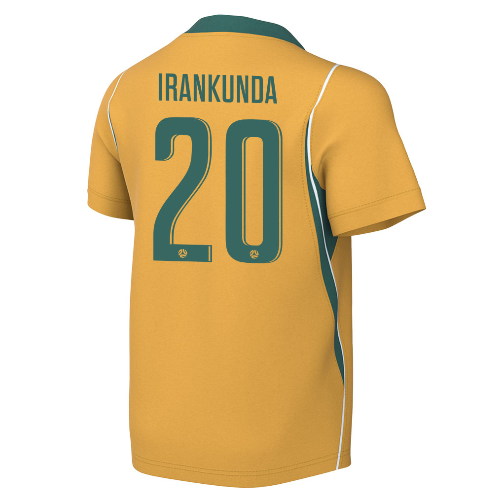 Nestory Irankunda 20 Youth Australia National Team 2026 Home Jersey - Yellow - Jersey Teams