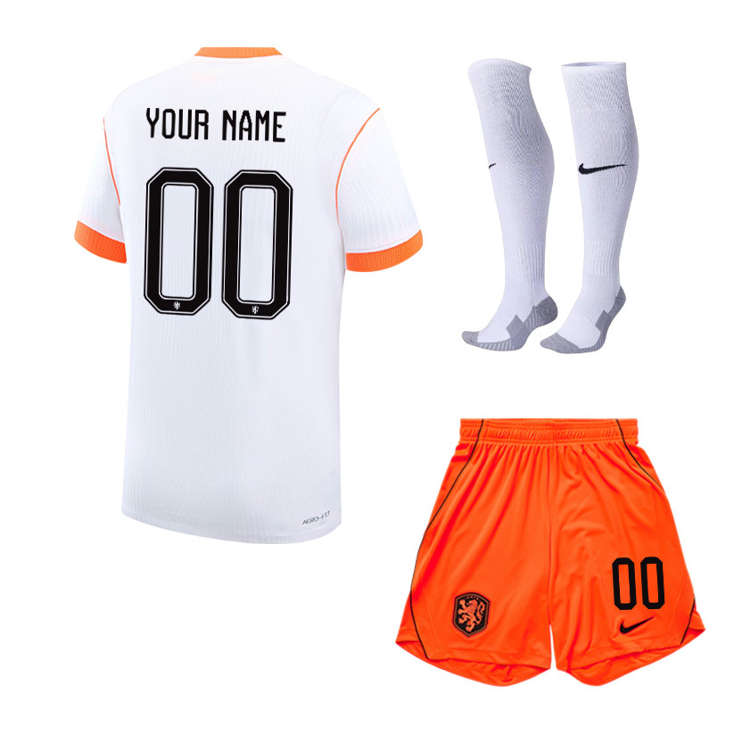 Netherlands 2026 Away Men Kit Set - Personalized - White - Jersey Teams