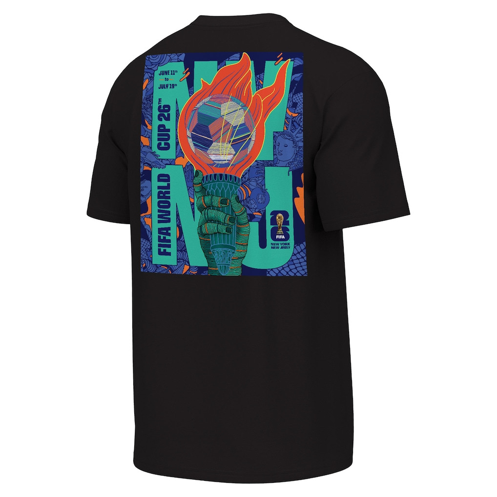 New York Host City 2026 FIFA World Cup Poster Graphic T-Shirt - Black - Jersey Teams