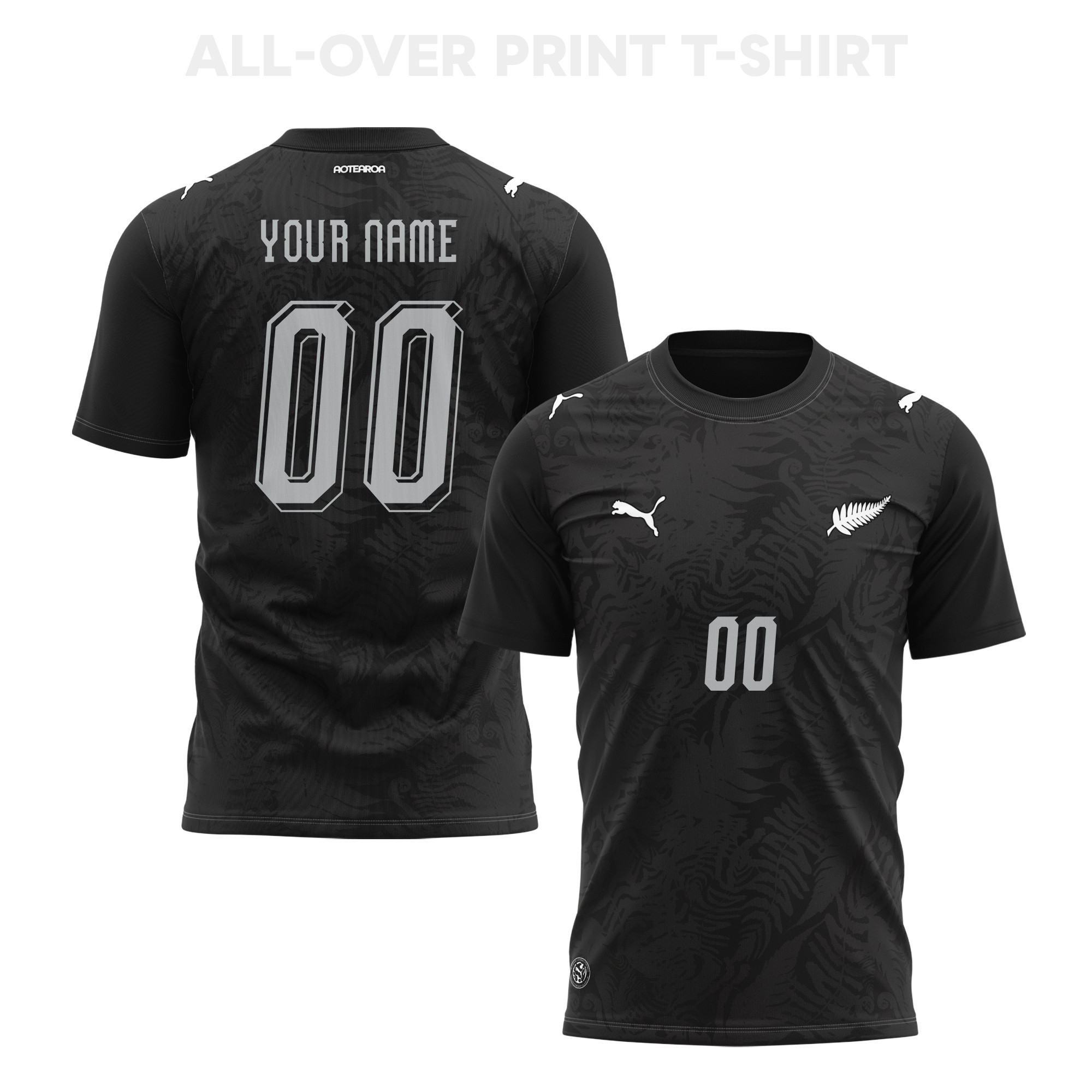 New Zealand 2026 Home 3D T-Shirt Fully Printed – Personalized – Unisex, Black - Jersey Teams