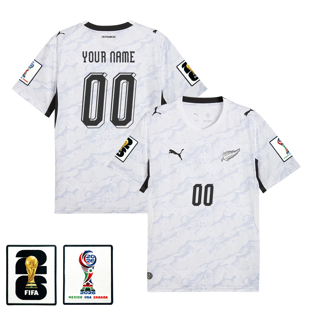 New Zealand National Team 2026 Personalized Away Jersey - White, Men - Jersey Teams