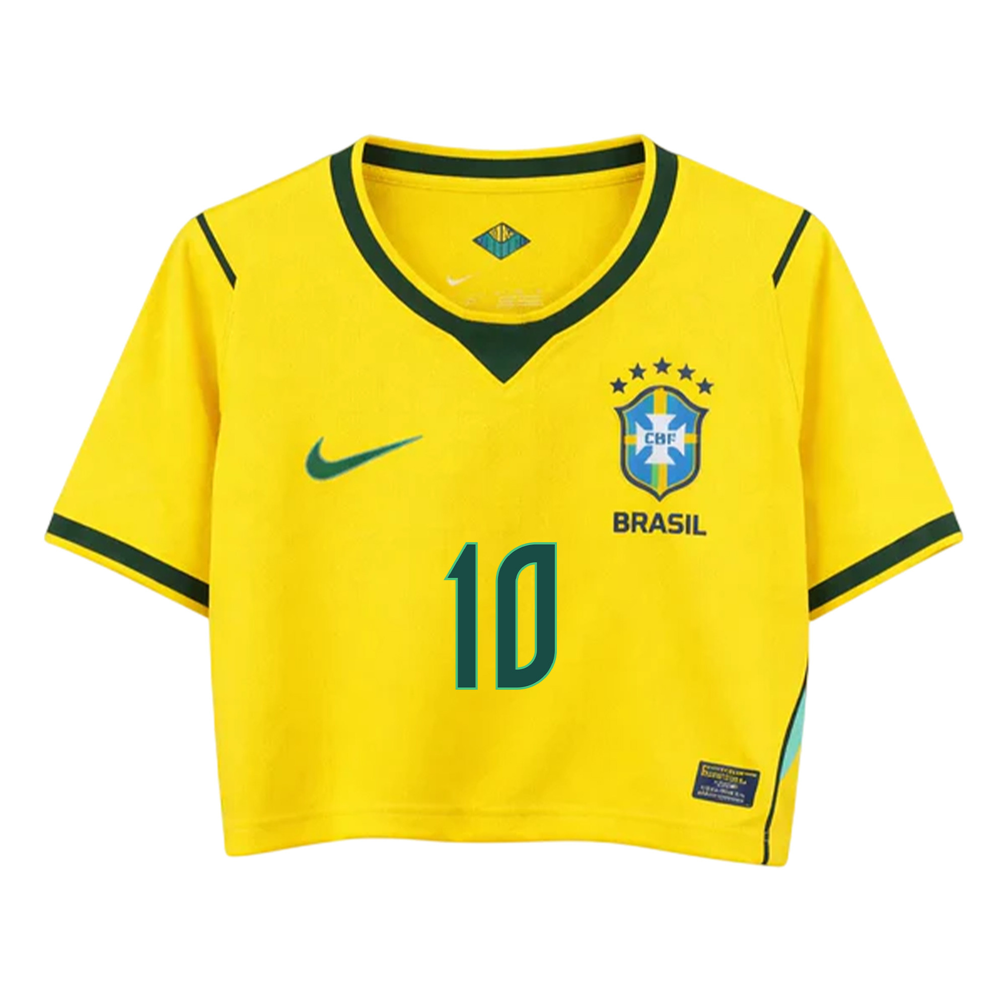 Neymar 10 Brazil 2026 Home Women’s Cropped Jersey - Yellow - Jersey Teams