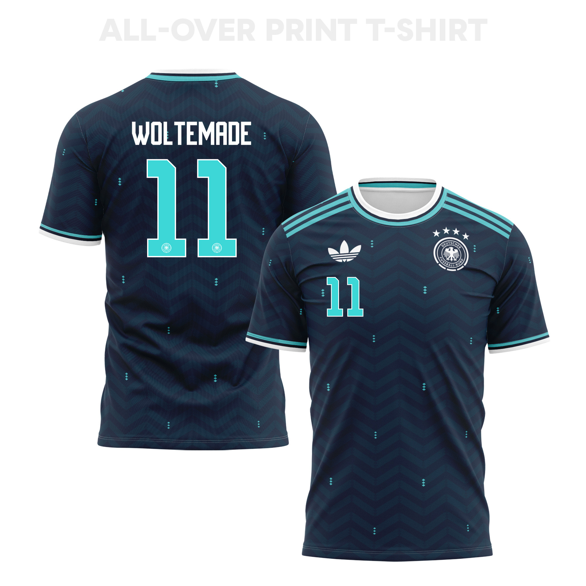 Nick Woltemade 11 Germany 2026 Away 3D T-Shirt Fully Printed – Unisex, Navy - Jersey Teams