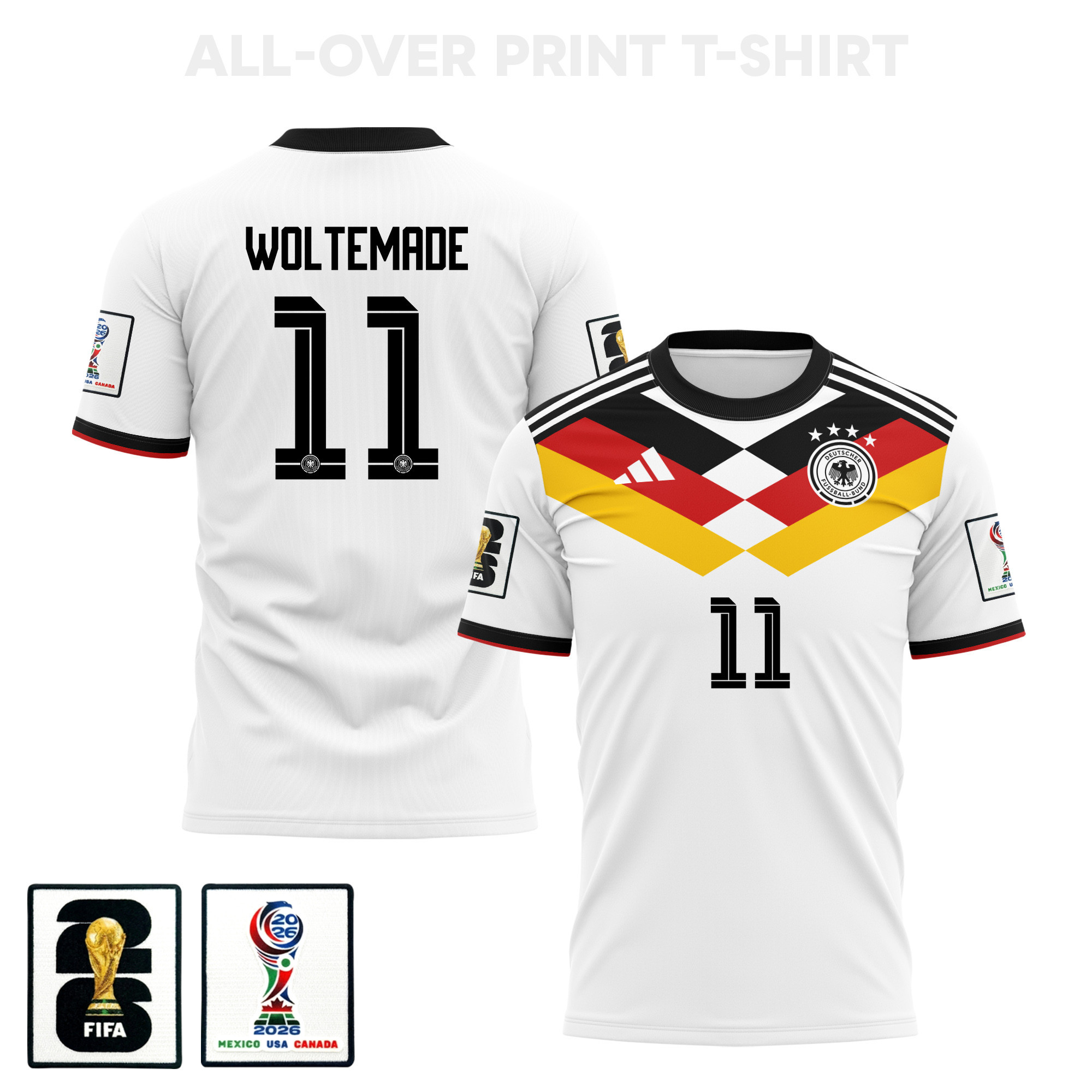 Nick Woltemade 11 Germany 2026 Home 3D T-Shirt Fully Printed – Unisex, White - Jersey Teams