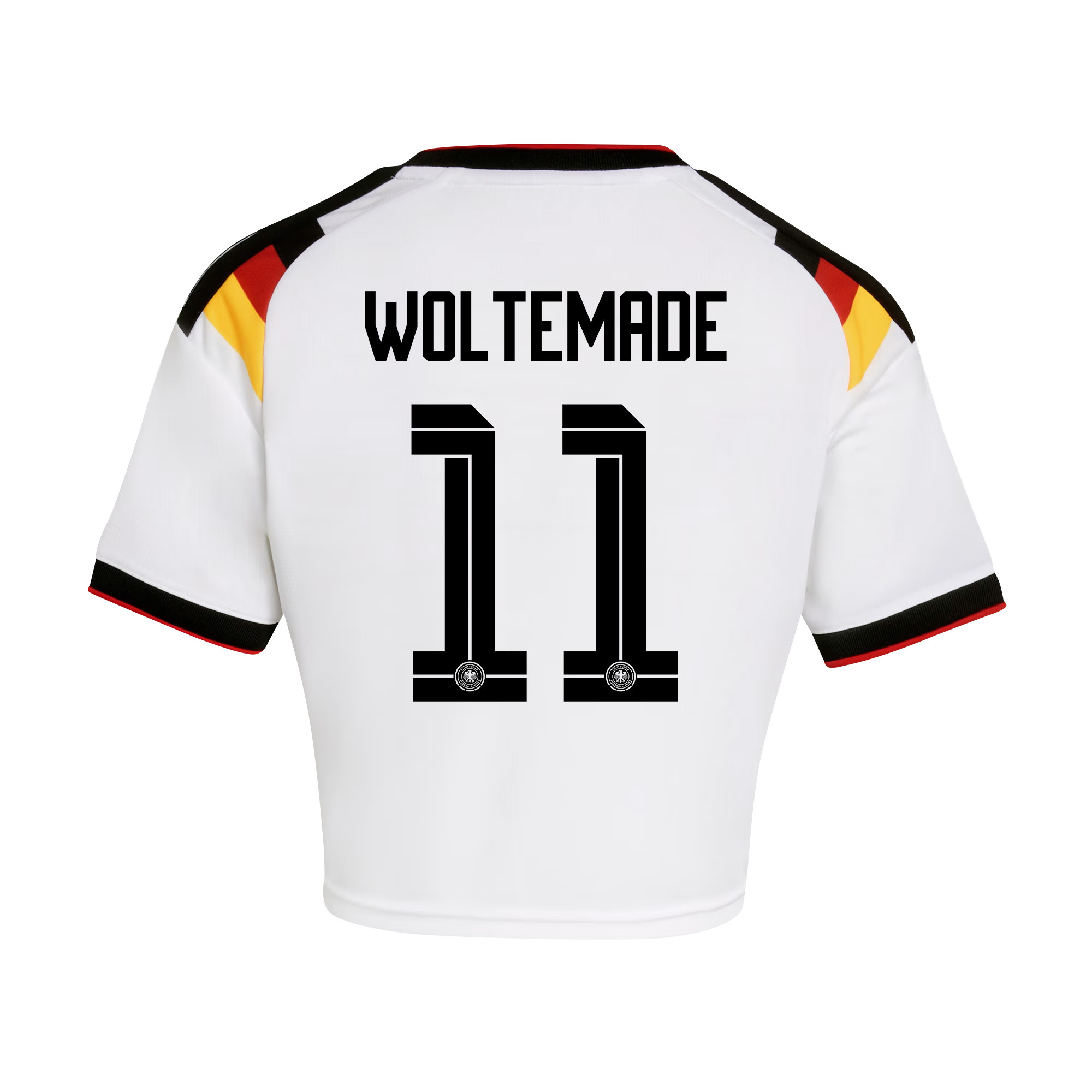 Nick Woltemade 11 Germany 2026 Home Women’s Cropped Jersey - White - Jersey Teams
