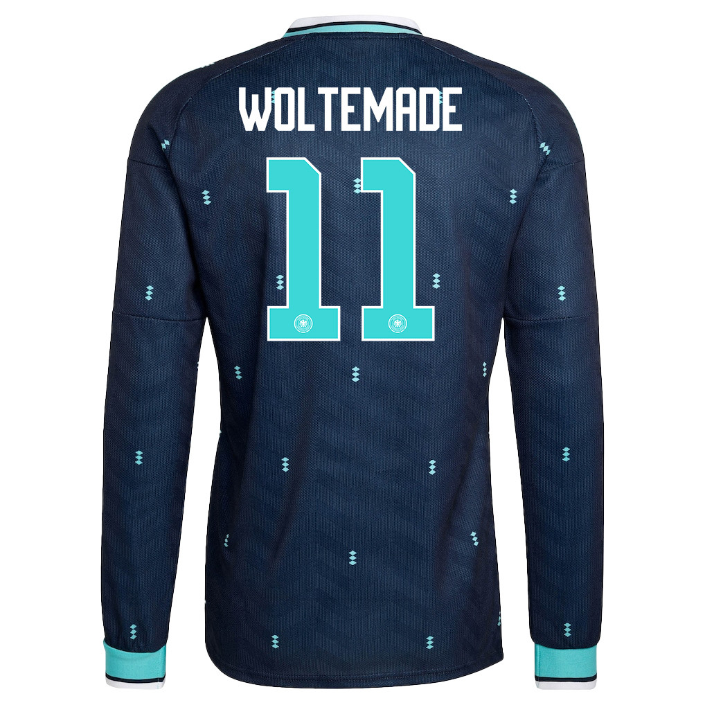 Nick Woltemade 11 Germany National Team 2026 Away Long Sleeve Jersey - Navy - Jersey Teams