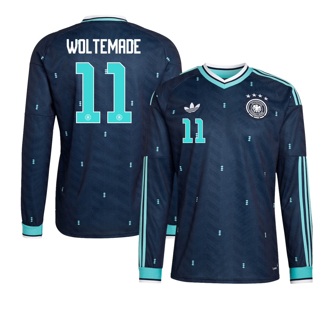 Nick Woltemade 11 Germany National Team 2026 Away Long Sleeve Jersey - Navy - Jersey Teams
