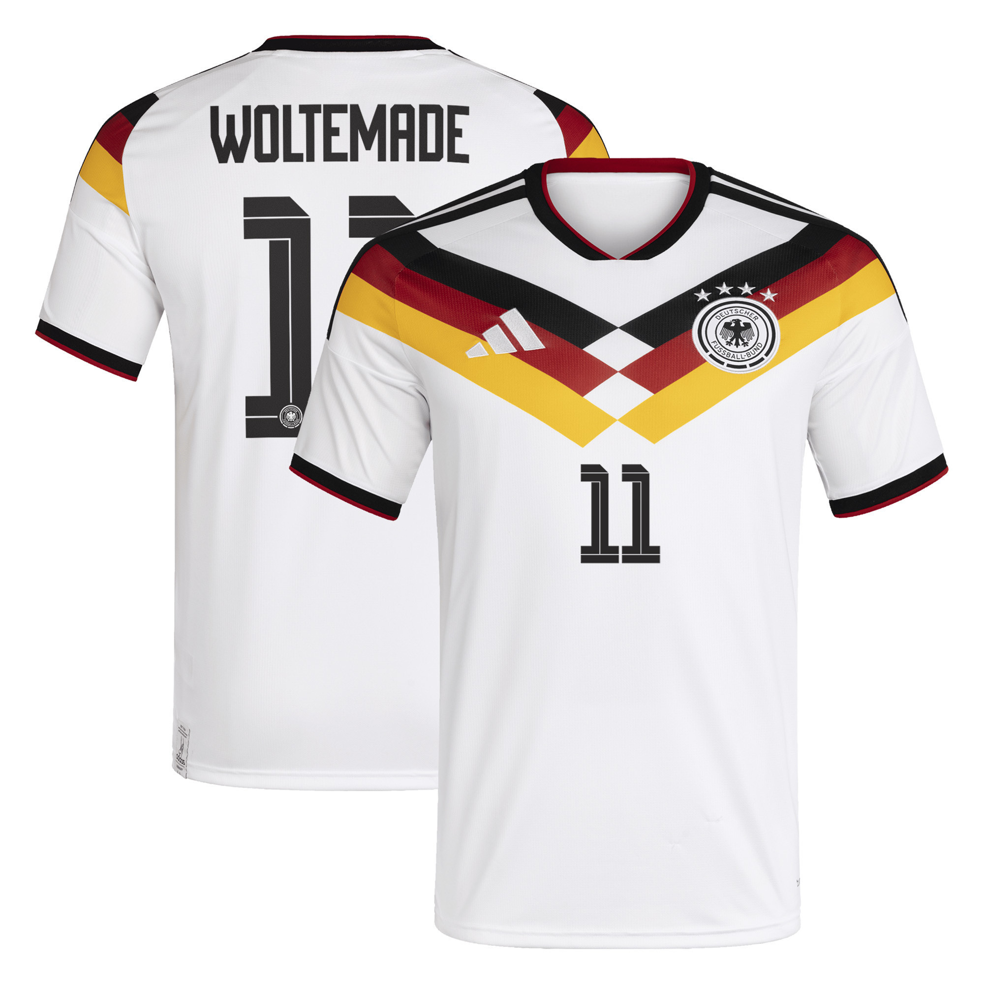 Nick Woltemade 11 Germany National Team Home Jersey 2026 - Men, White - Jersey Teams