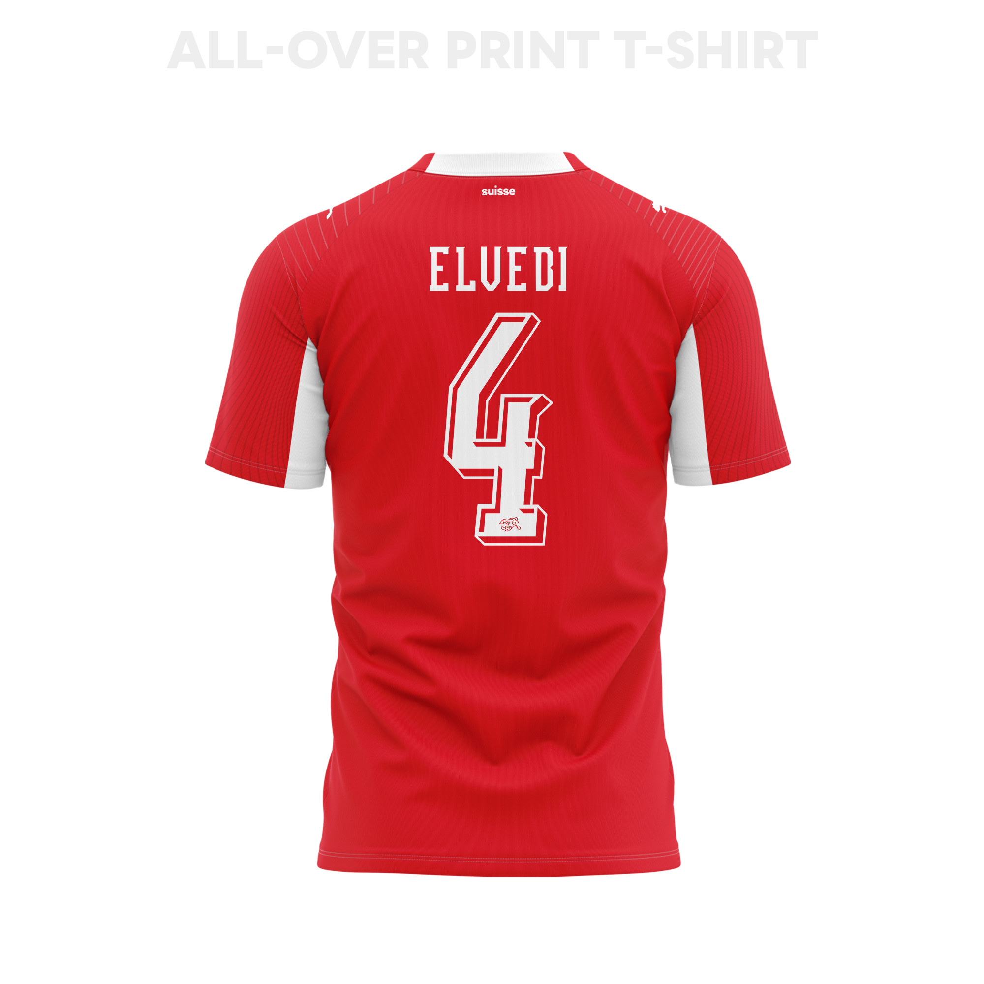 Nico Elvedi 4 Youth Switzerland 2026 Home 3D T-shirt Fully Printed – Red - Jersey Teams