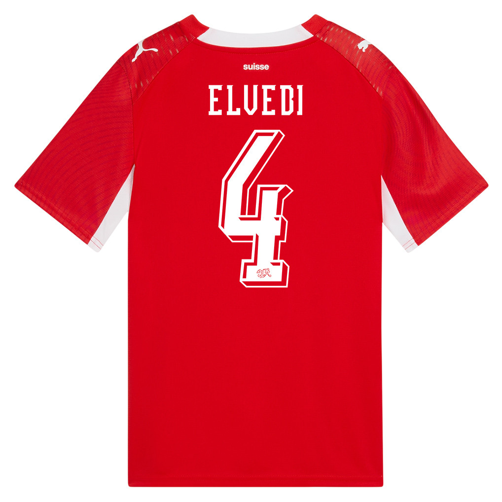 Nico Elvedi 4 Youth Switzerland National Team 2026 Home Jersey - Red - Jersey Teams