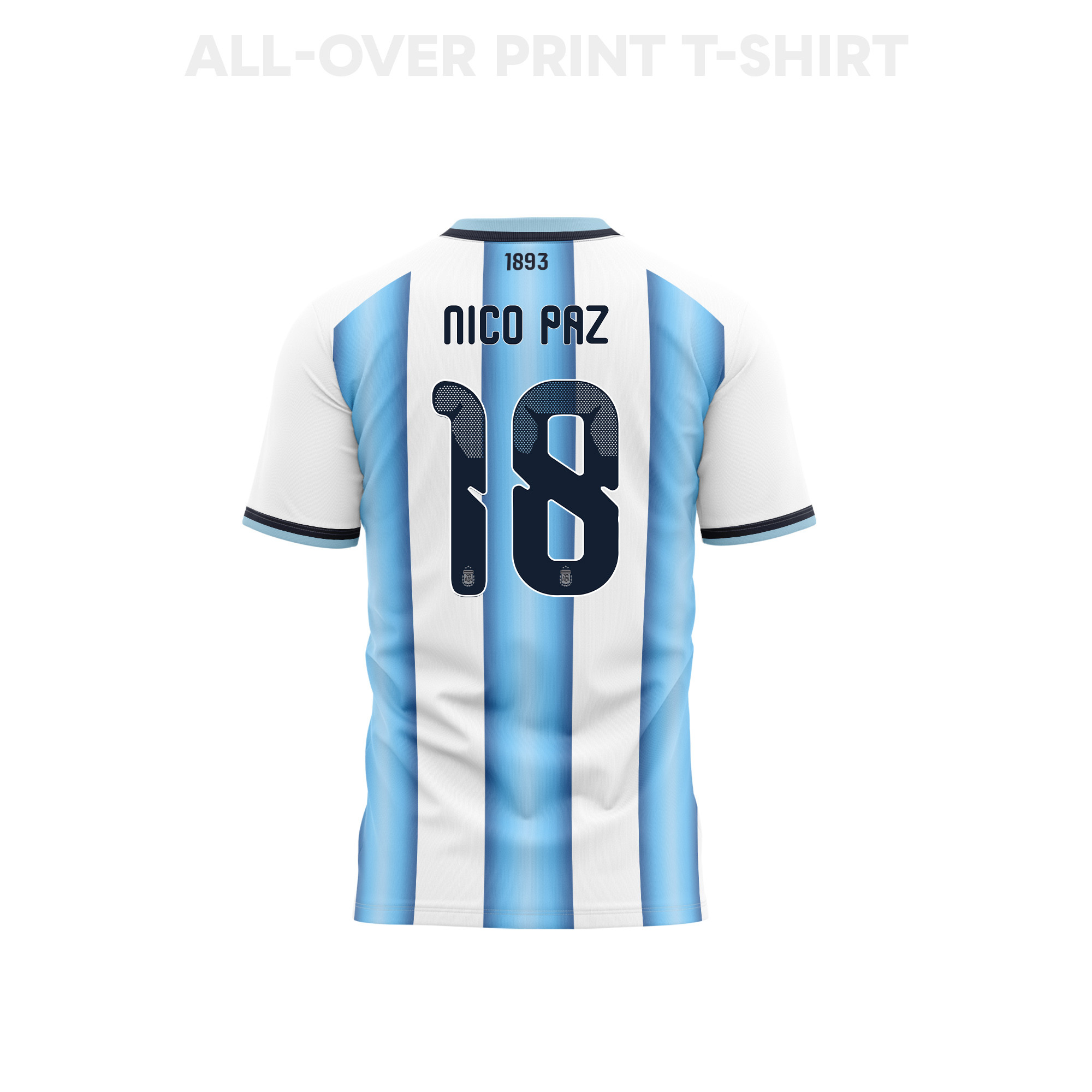 Nico Paz 18 Youth Argentina 2026 Home 3D T-shirt Fully Printed – White - Jersey Teams