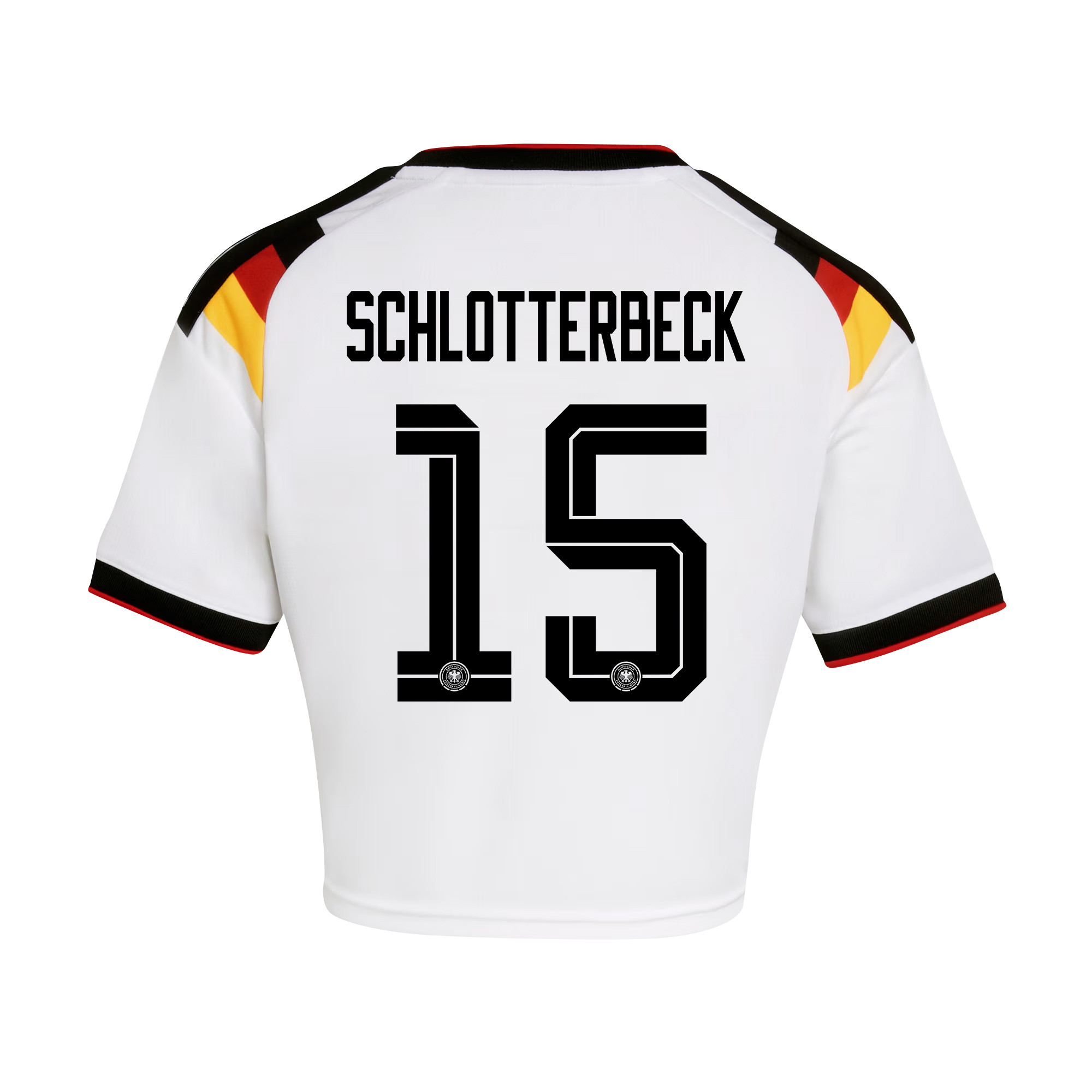 Nico Schlotterbeck 15 Germany 2026 Home Women’s Cropped Jersey - White - Jersey Teams