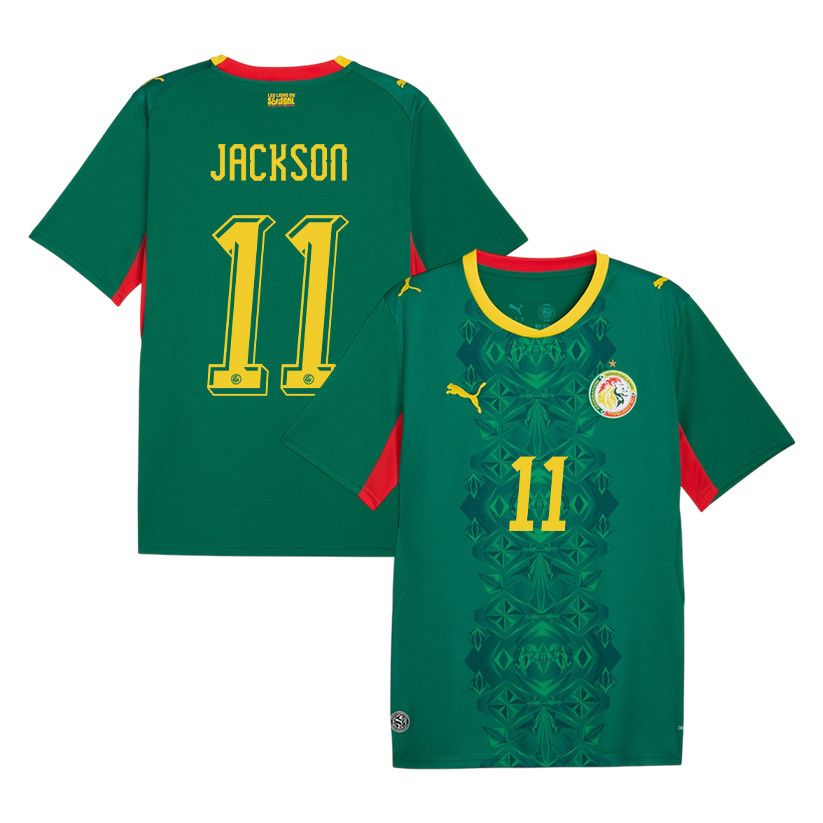 Nicolas Jackson 11 Senegal National Team 2026 Away Jersey - Green, Men - Jersey Teams