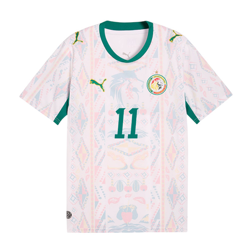 Nicolas Jackson 11 Senegal National Team 2026 x World Cup Patch Home Jersey - Men, White - Jersey Teams