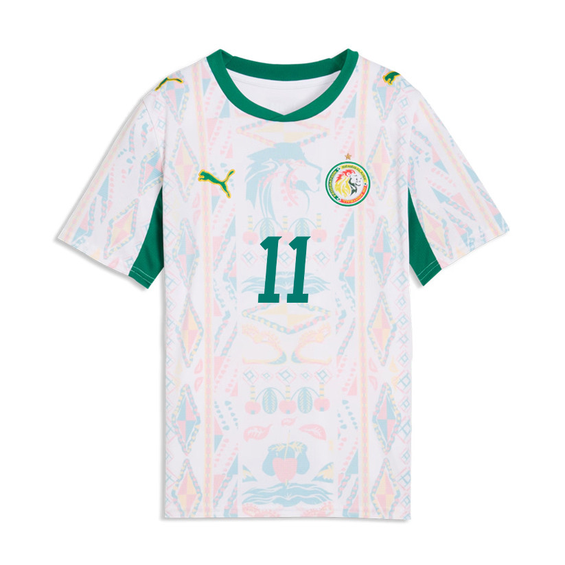 Nicolas Jackson 11 Youth Senegal National Team 2026 Home Jersey - White - Jersey Teams