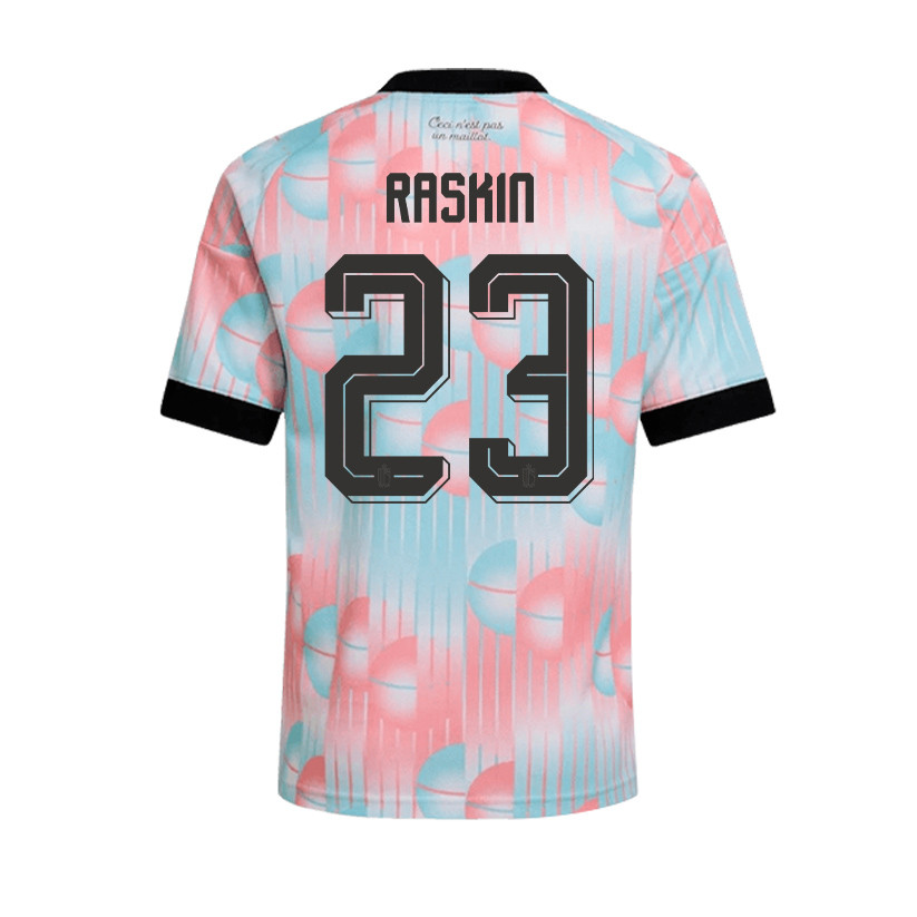 Nicolas Raskin 23 Belgium 2026 YOUTH Away Jersey & Shorts Set - Light Blue - Jersey Teams