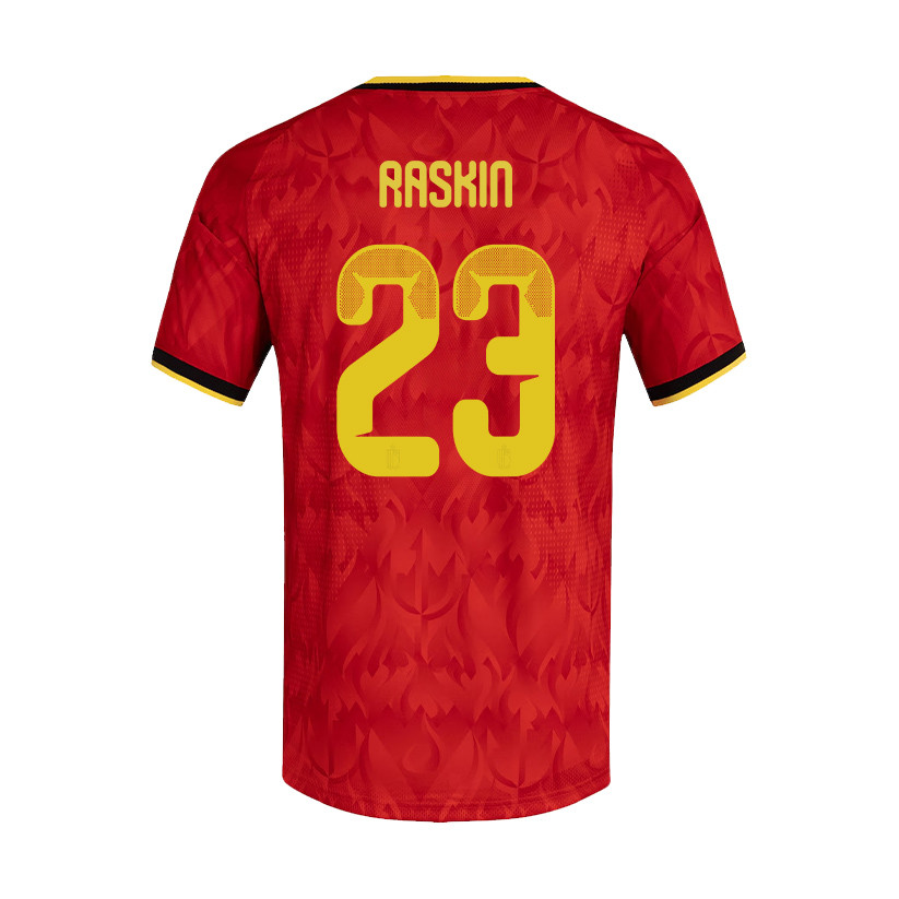 Nicolas Raskin 23 Belgium National Team 2026 Home Jersey - Red, Men - Jersey Teams
