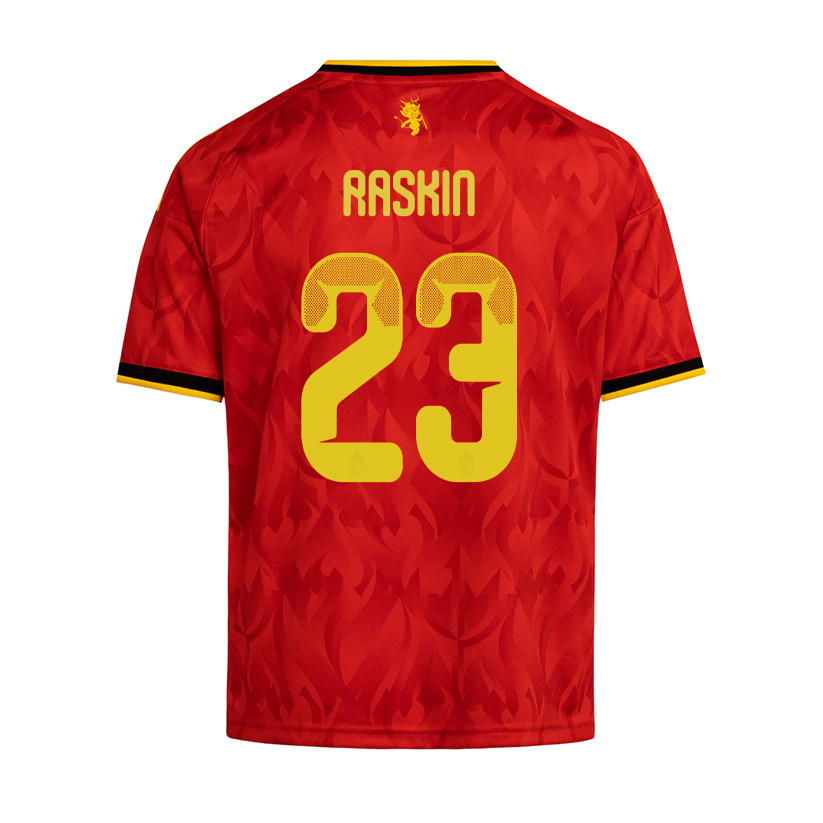 Nicolas Raskin 23 Youth Belgium National Team 2026 Home Jersey - Red - Jersey Teams