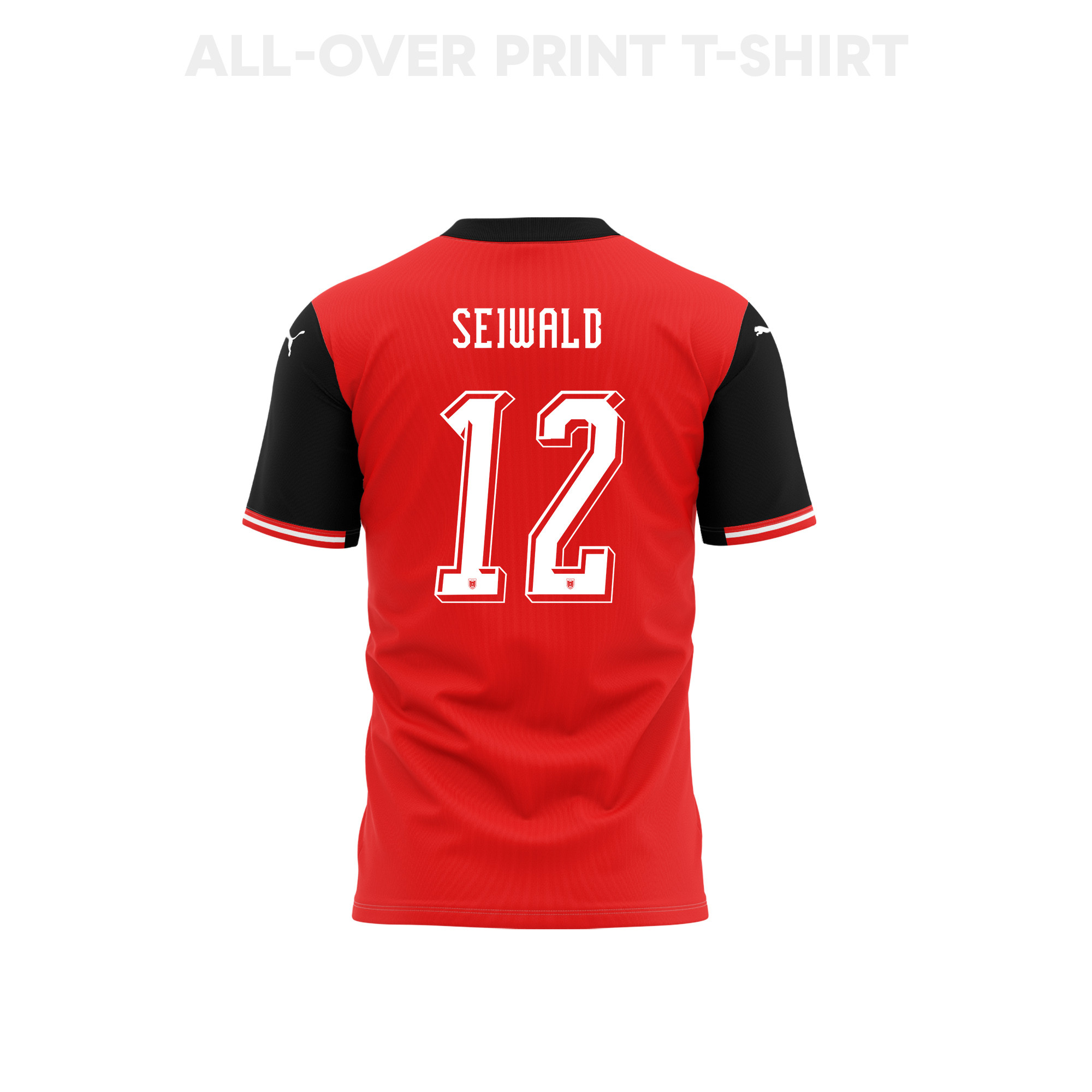 Nicolas Seiwald 12 Austria 2026 Home 3D T-Shirt Fully Printed – Unisex, Red - Jersey Teams