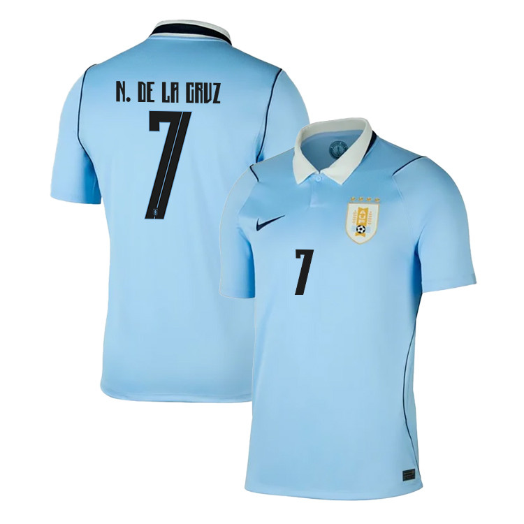 Nicolás de la Cruz 7 Uruguay National Team 2026 Home Jersey - Blue, Men - Jersey Teams