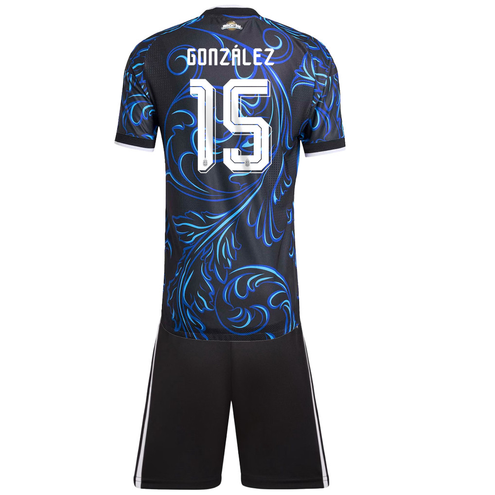 Nicolás González 15 Argentina 2026 Away Men Jersey & Shorts Set – Black - Jersey Teams