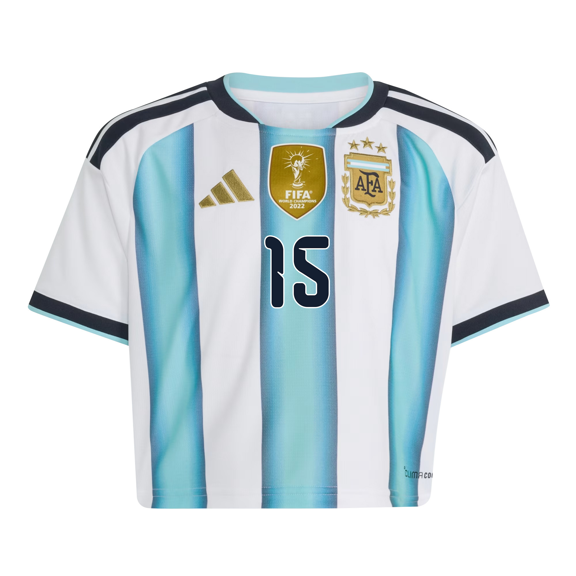 Nicolás González 15 Argentina 2026 Home Women’s Cropped Jersey - White - Jersey Teams