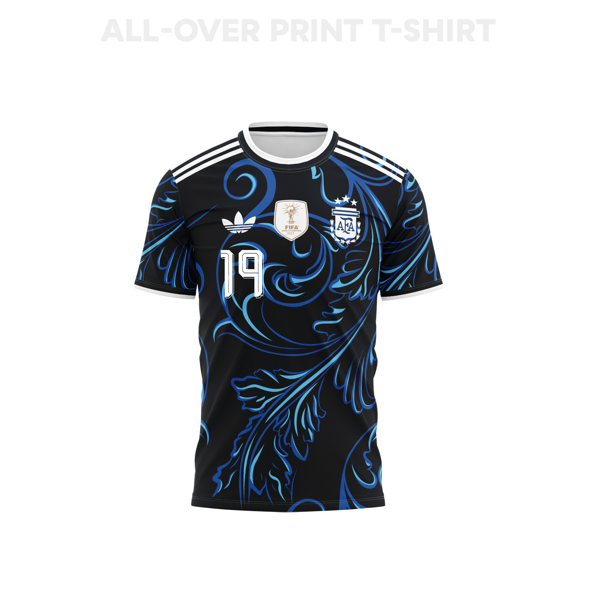 Nicolás Otamendi 19 Youth Argentina 2026 Away 3D T-shirt Fully Printed – Black - Jersey Teams