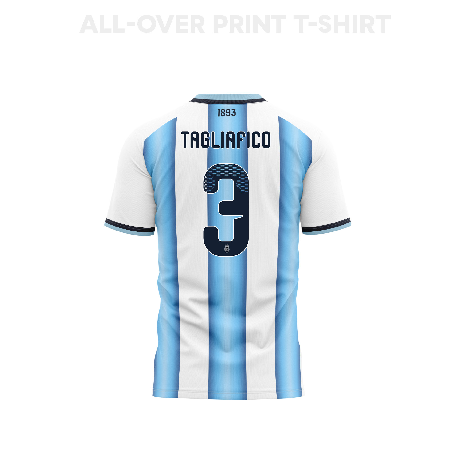 Nicolás Tagliafico 3 Youth Argentina 2026 Home 3D T-shirt Fully Printed – White - Jersey Teams
