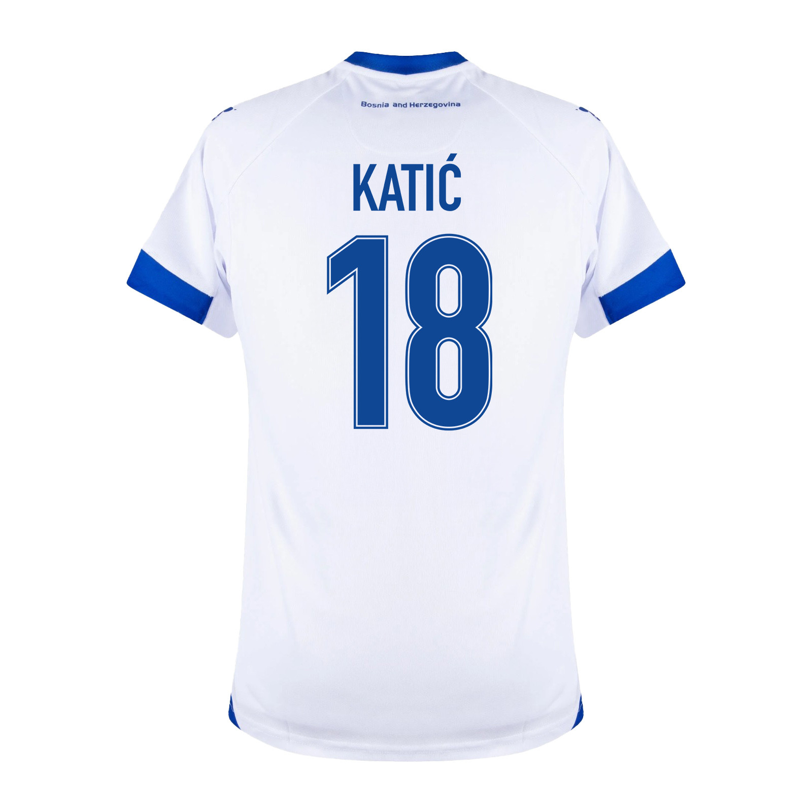 Nikola Katić 18 Bosnia and Herzegovina 2026 Away Jersey - White, Men - Jersey Teams