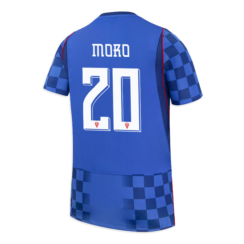 Nikola Moro 20 Youth Croatia National Team 2026 Away Jersey - Blue - Jersey Teams