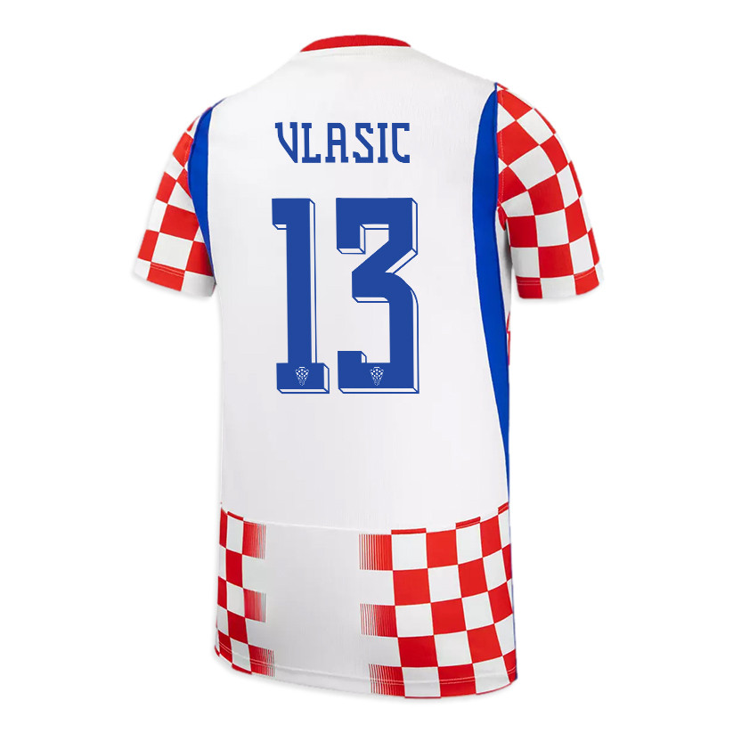 Nikola Vlasic 13 Youth Croatia National Team 2026 Home Jersey - White/ Red - Jersey Teams