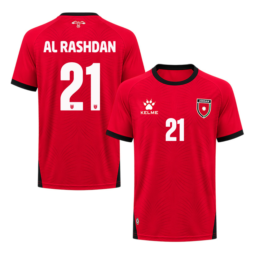 Nizar Al Rashdan 21 Jordan 2026 Away Jersey - Red, Men - Jersey Teams